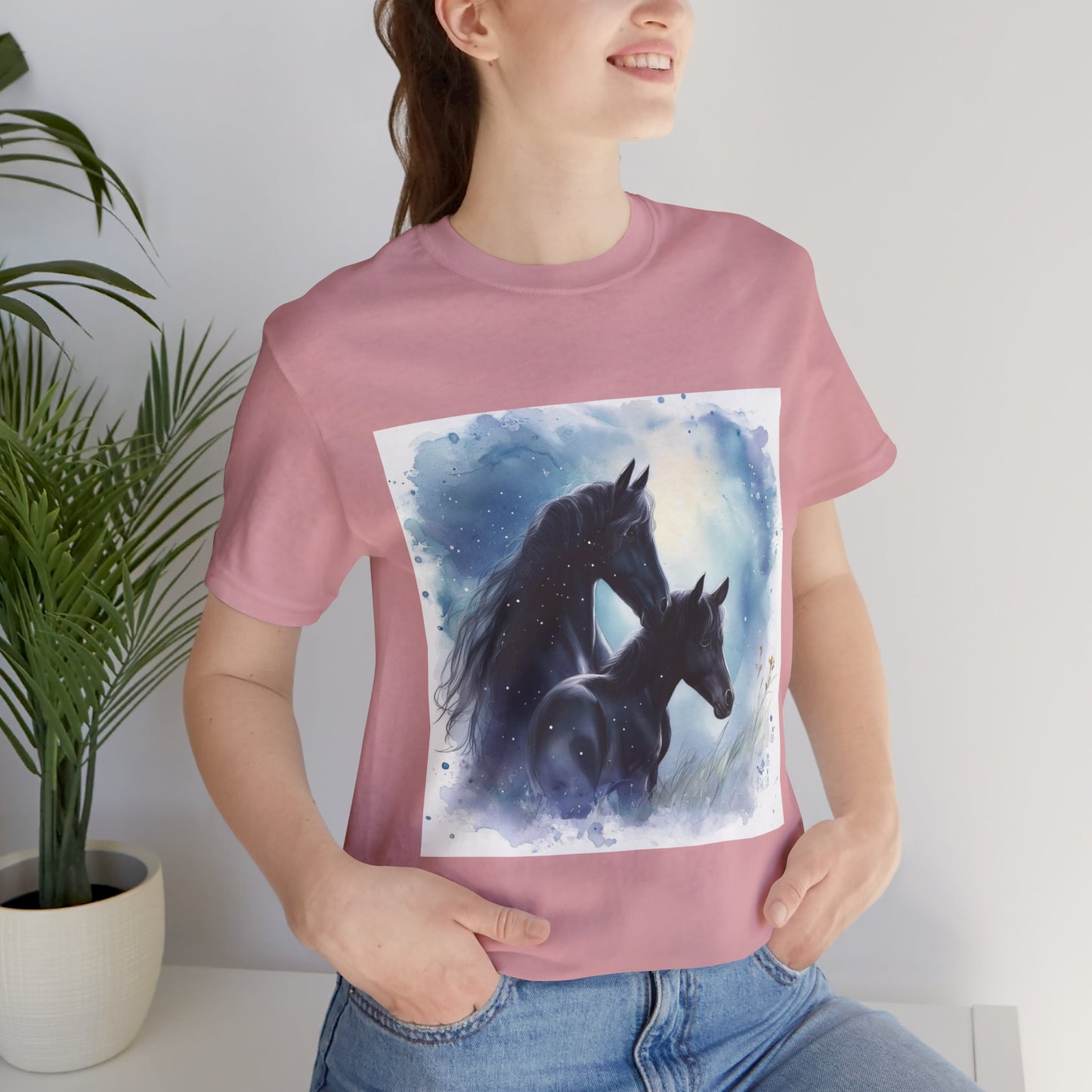 Black Horses Unisex Jersey Short Sleeve Tee