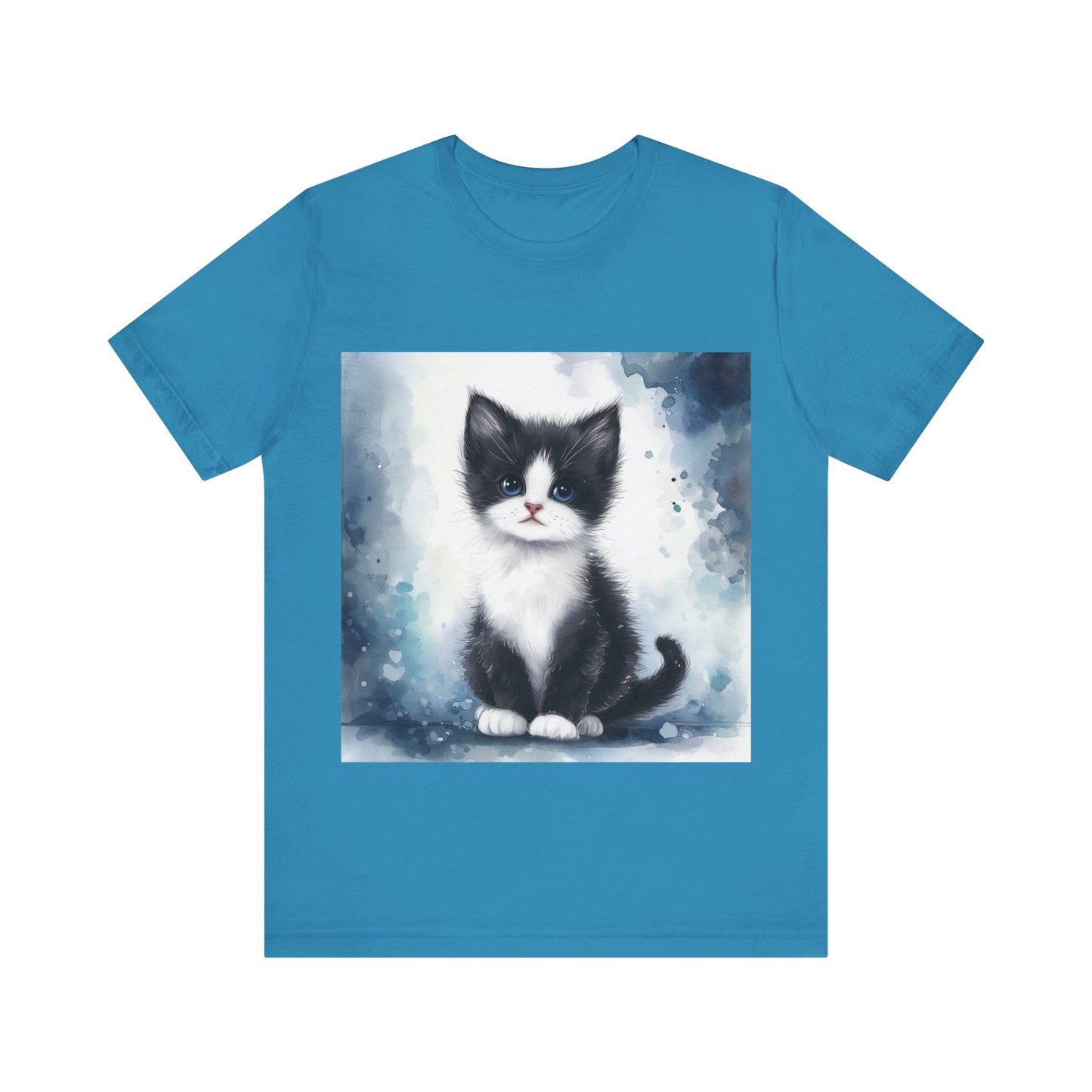 Watercolor Tuxedo Kitten Unisex Jersey Short Sleeve Tee