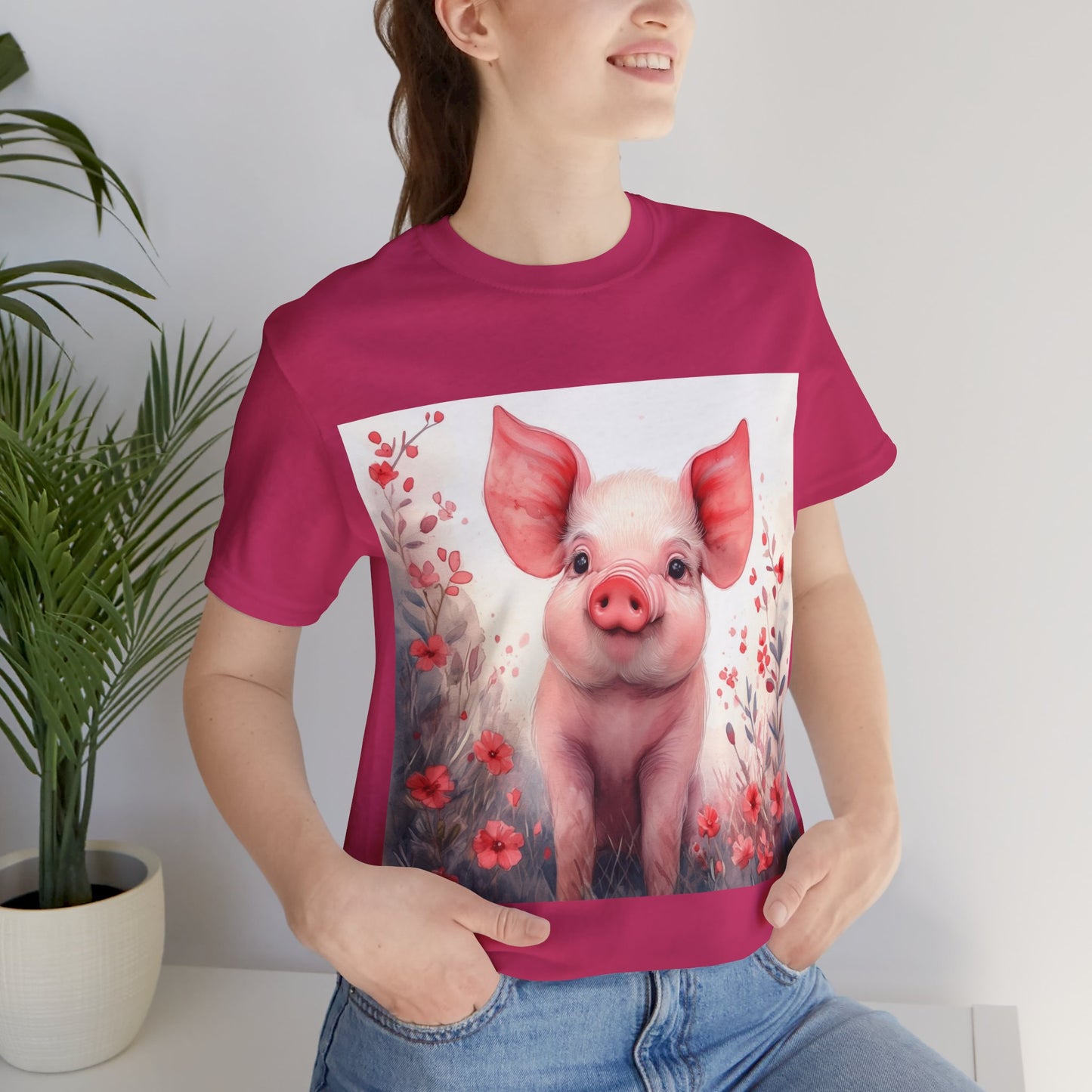 Cute Piglet Unisex Jersey Short Sleeve Tee