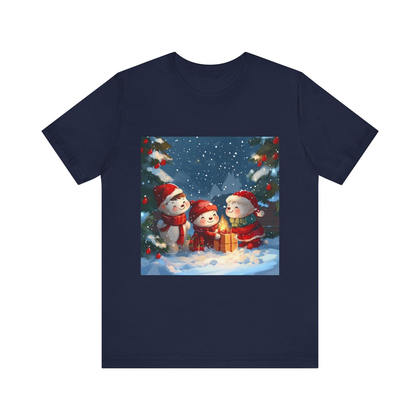 Cute Snowmen Unisex Jersey Short Sleeve Tee