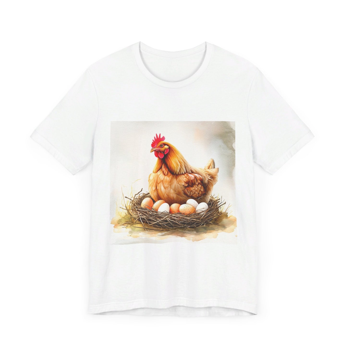 Hen Sitting on Eggs Unisex Jersey Short Sleeve Tee