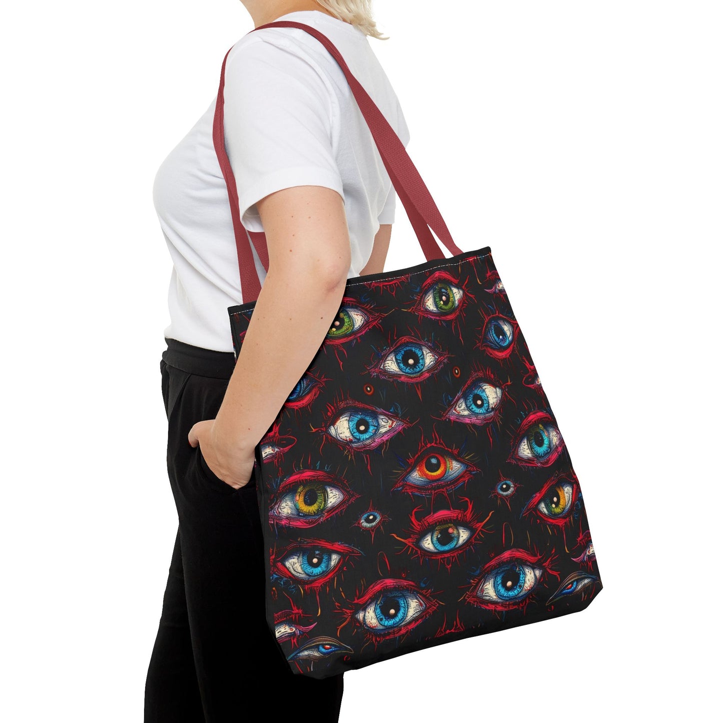 Creepy Eye Pattern Tote Bag (AOP)