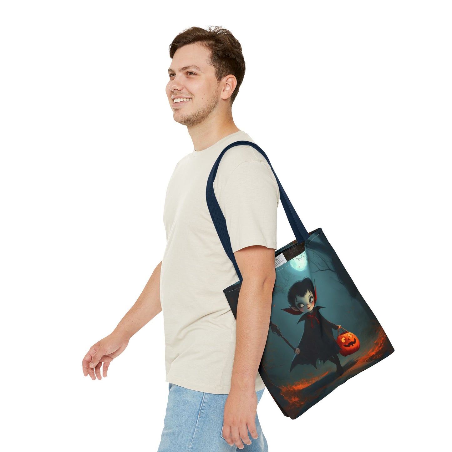 Cute Trick or Treating Vampire Tote Bag (AOP)