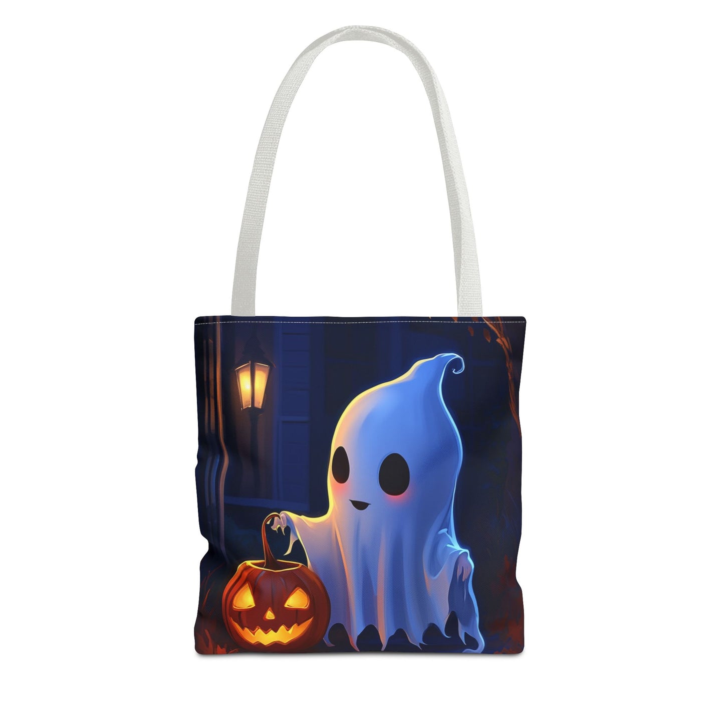 Cute Ghost Trick or Treating Tote Bag (AOP)