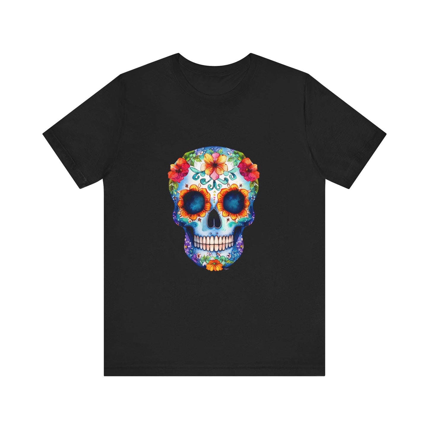 Blue Sugar Skull Unisex Jersey Short Sleeve Tee