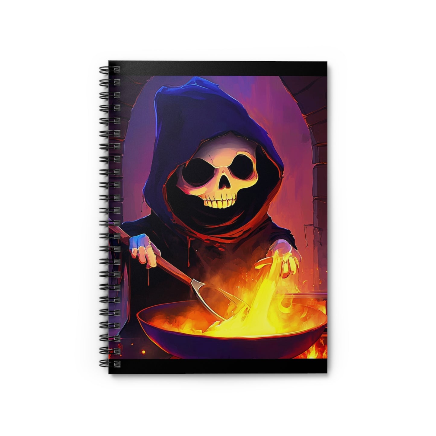 Grim Reaper's Spooky Recipes Spiral Notebook - Ruled Lines for Creative Minds