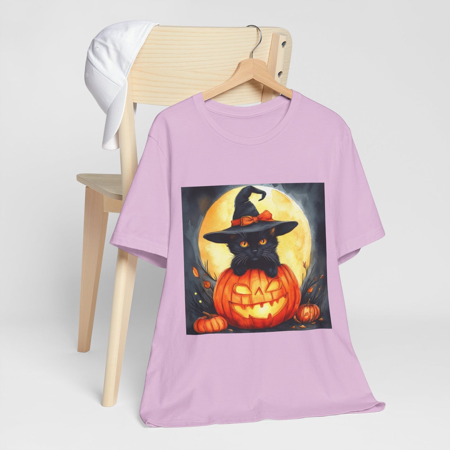 Cat inside Jack o' Lantern Unisex Jersey Short Sleeve Tee