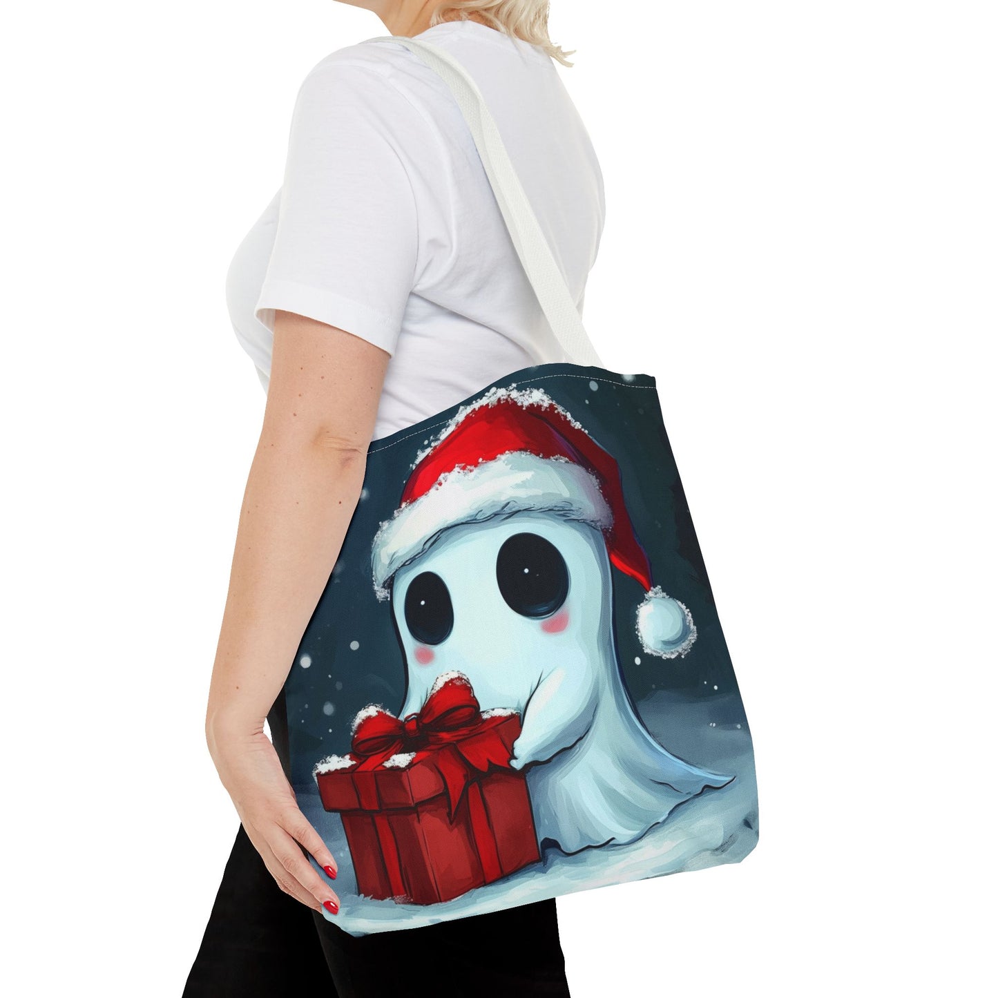 Cute Holiday Ghost Tote Bag (AOP)