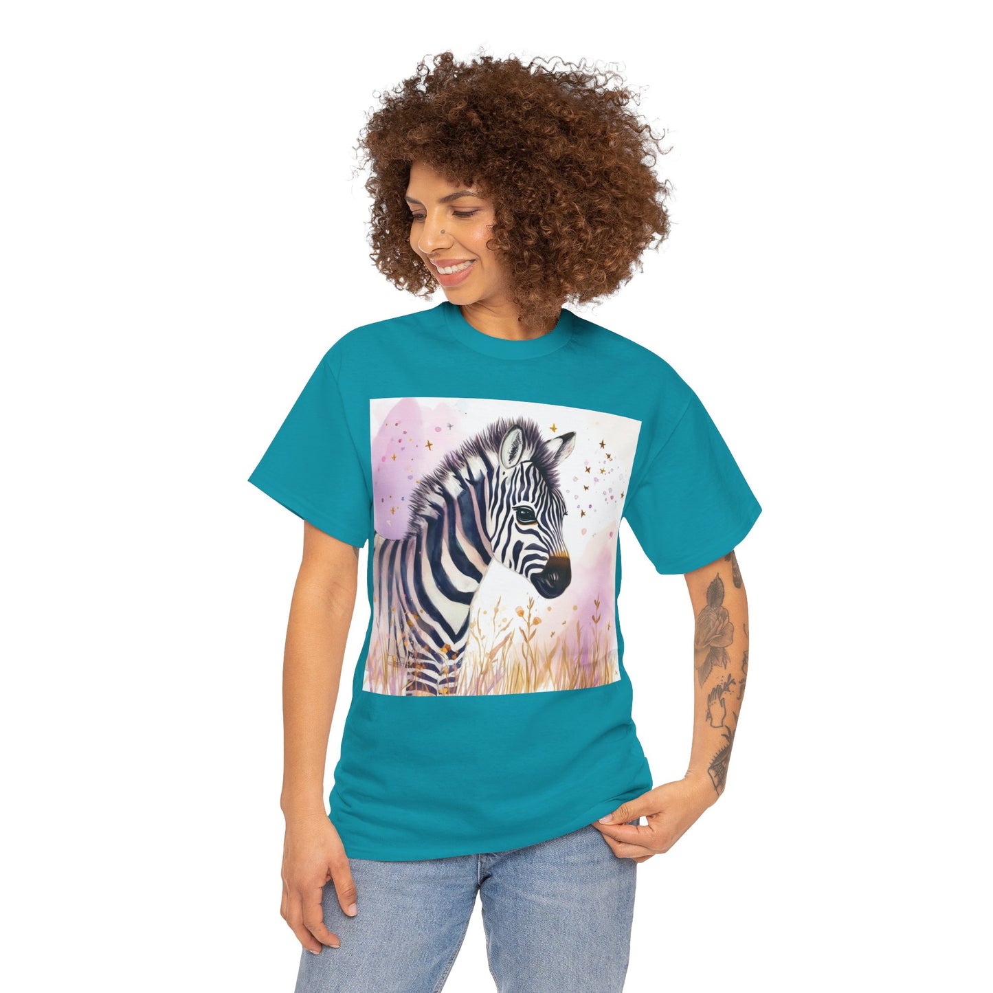 Fuzzy Zebra Unisex Heavy Cotton Tee