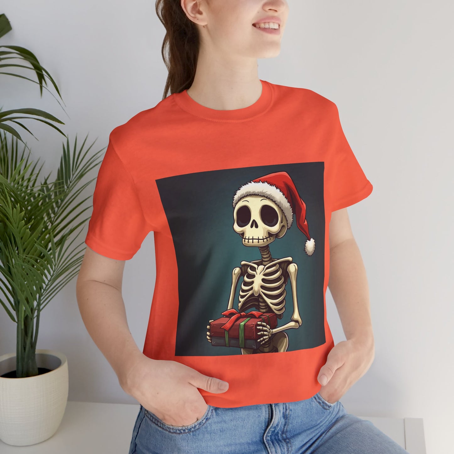 Cute Cartoon Festive Skeleton Unisex Jersey Tee