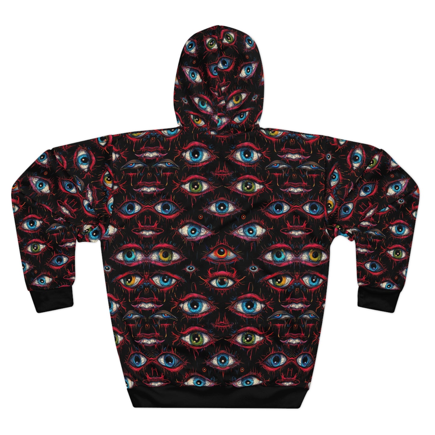 Creepy Eye Pattern Unisex Pullover Hoodie (AOP)