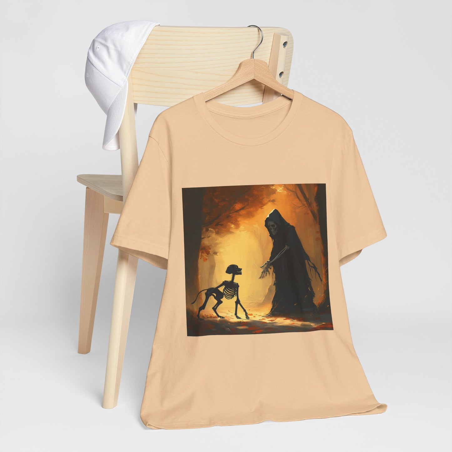 Grim Reaper Playing Fetch Unisex Jersey Short Sleeve Tee