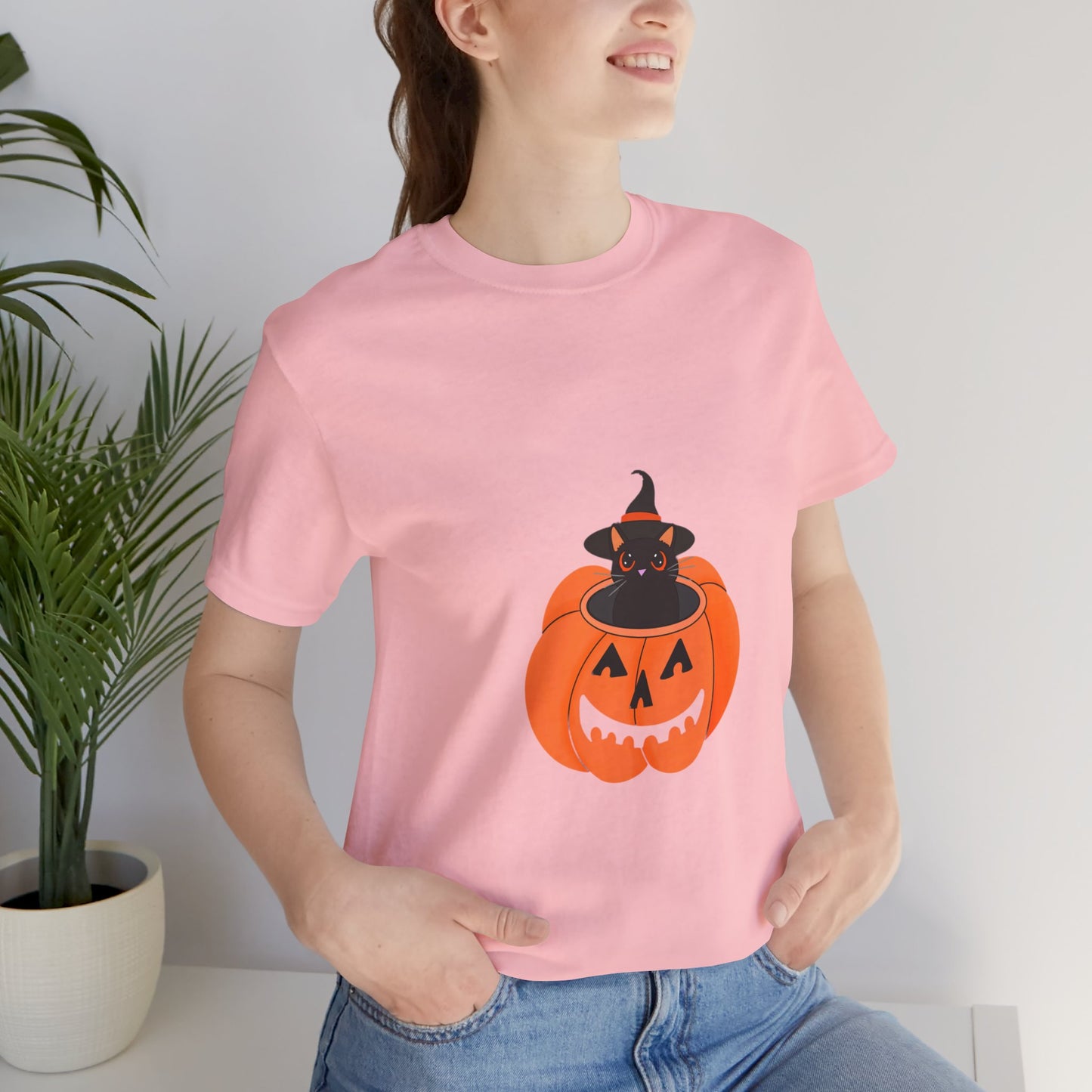 Cute Cat Halloween Unisex Jersey Short Sleeve Tee