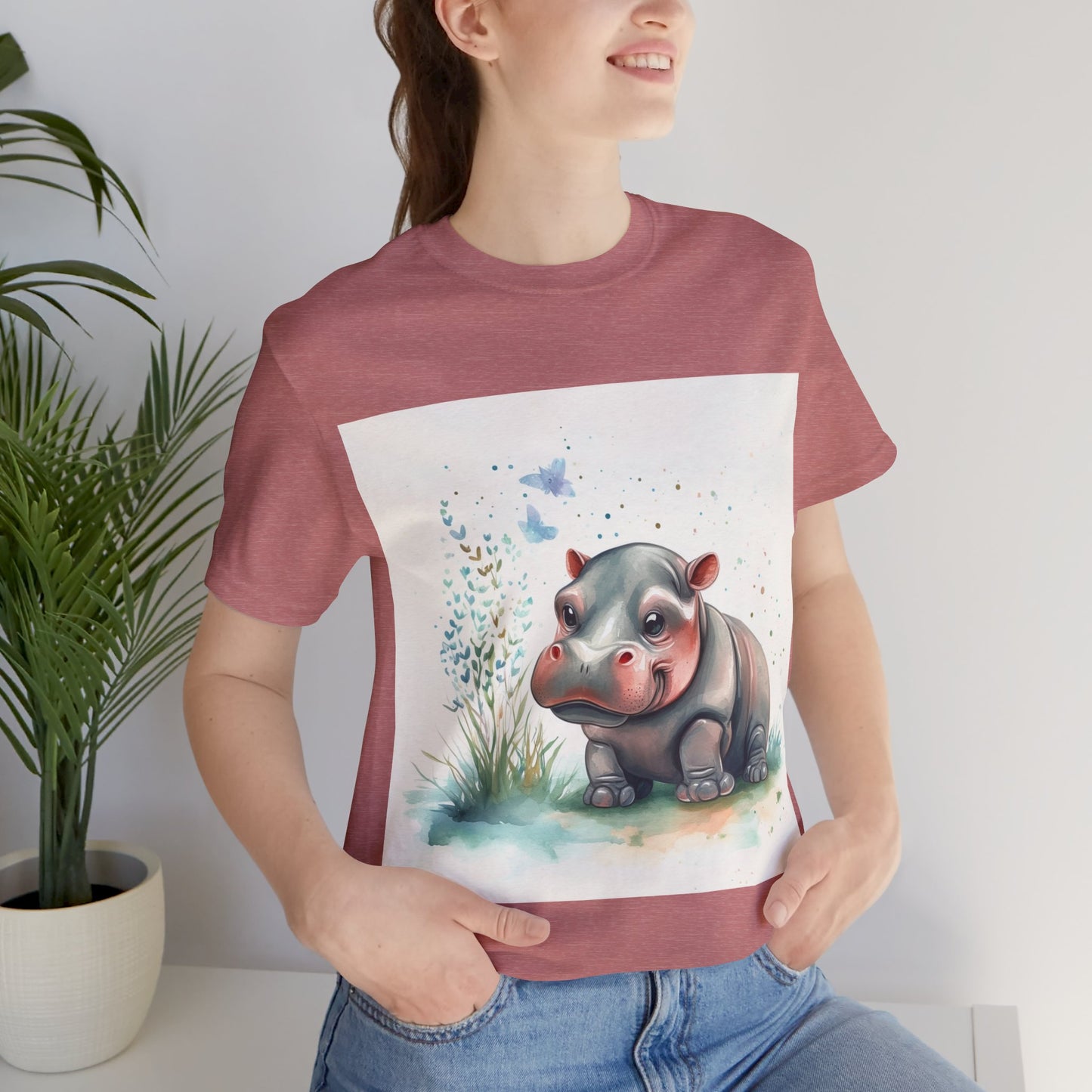 Adorable Hippo Unisex Jersey Short Sleeve Tee