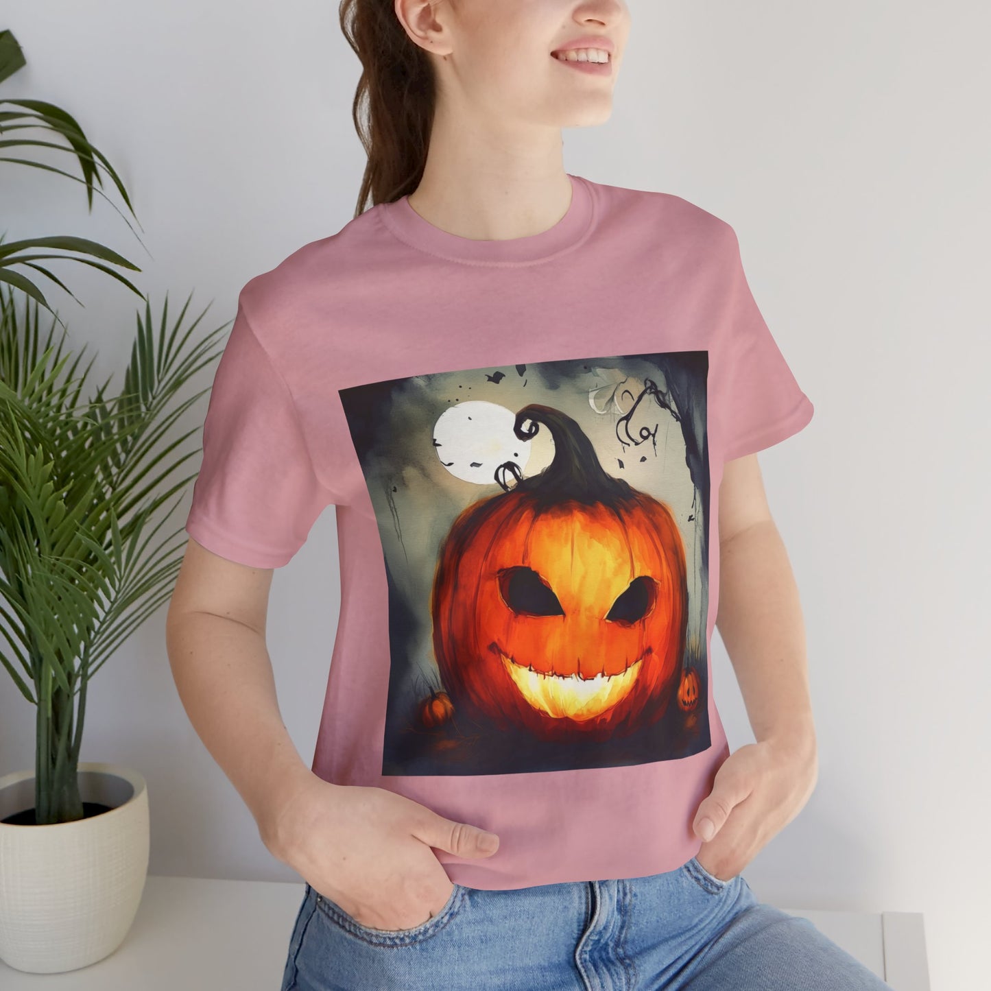 Spooky Jack o Lantern Unisex Jersey Short Sleeve Tee