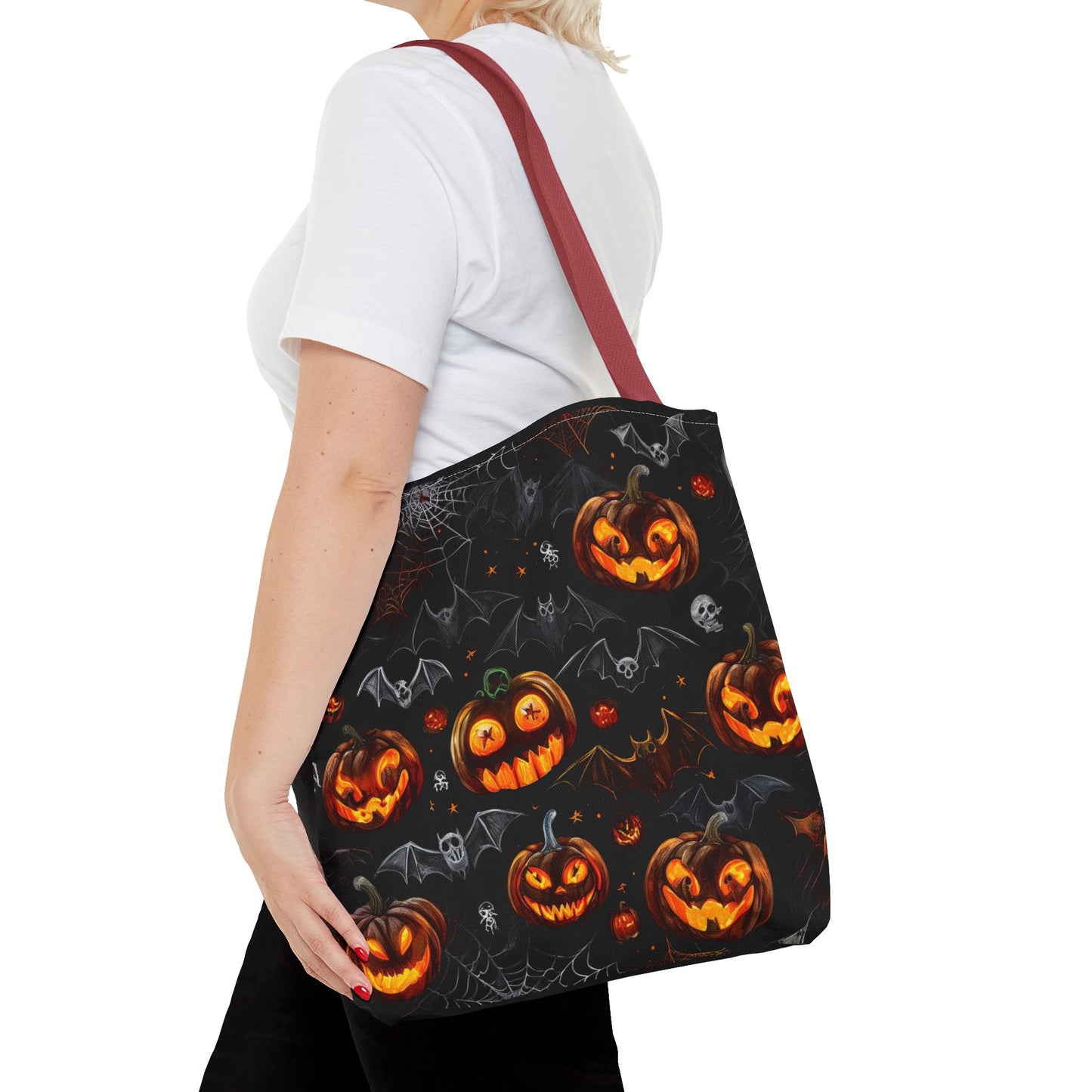 Spooky Pumpkins and Bats Tote Bag (AOP)