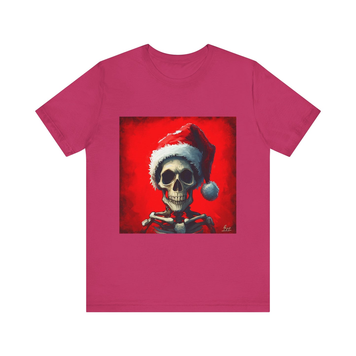 Dark Spooky Skeleton Santa Unisex Jersey Tee