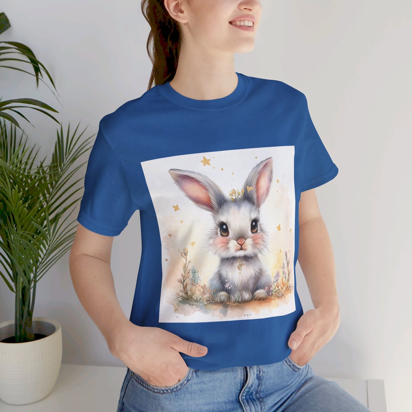 Cute fluffy bunny Unisex Jersey Short Sleeve Tee