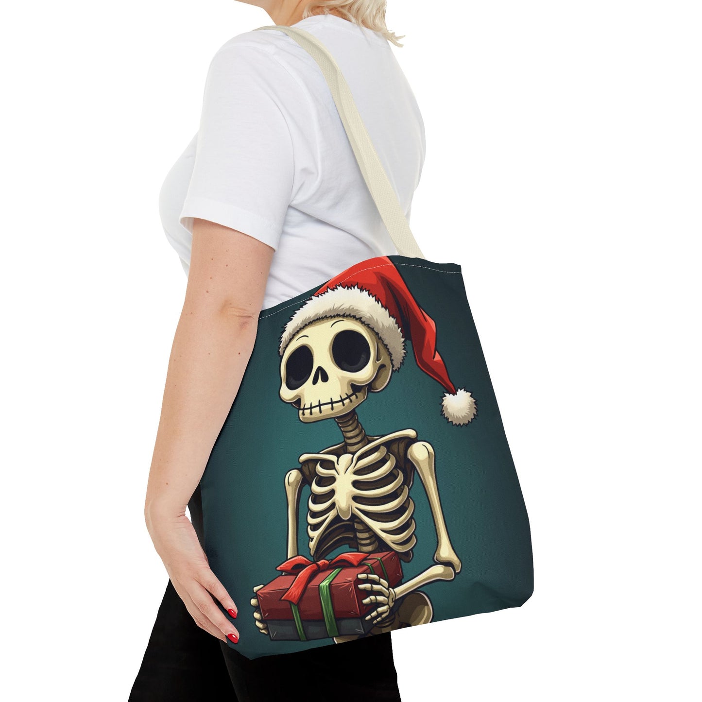 Cute Cartoon Holiday Skeleton Tote Bag (AOP)