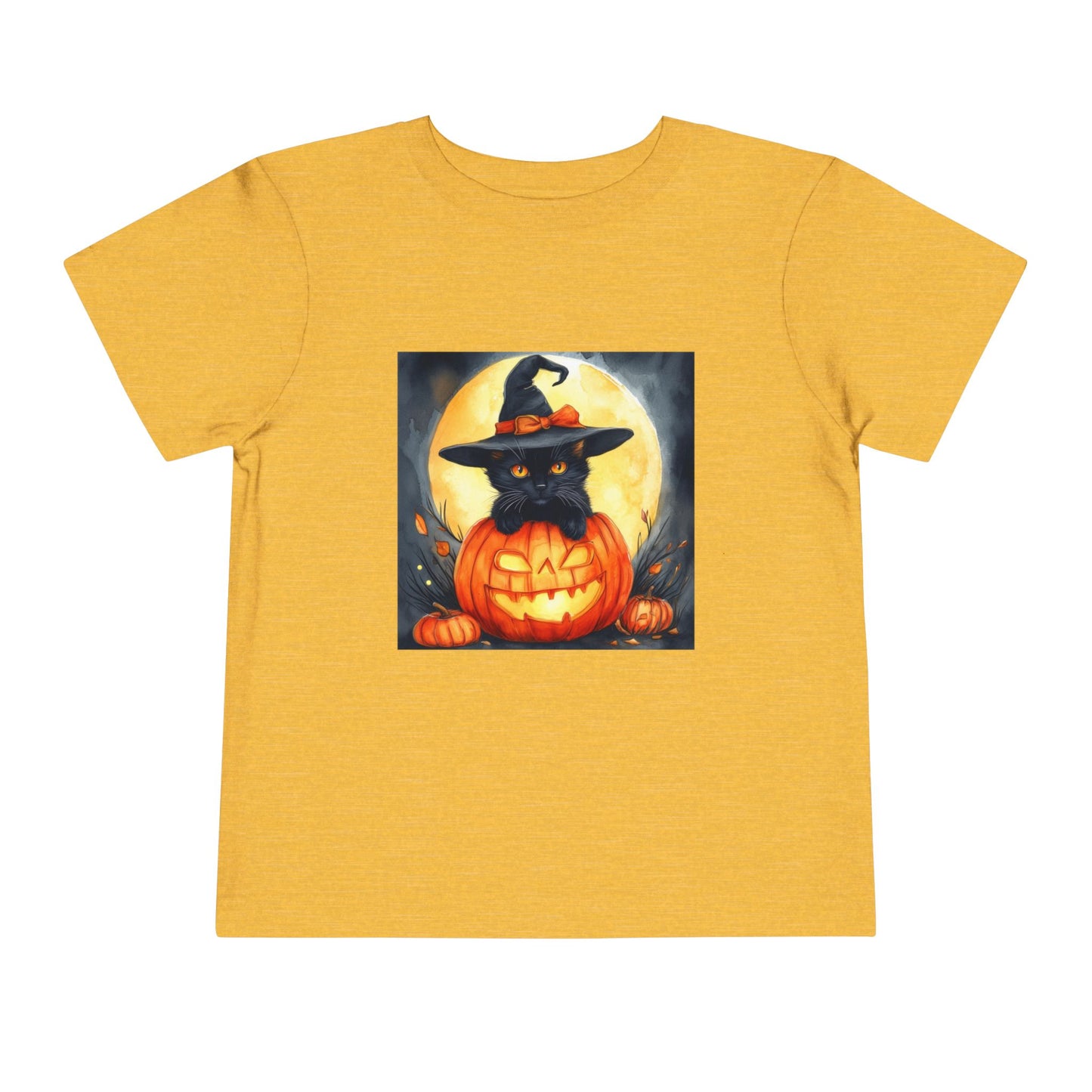 Cat In a Jack O' Lantern Toddler Short Sleeve Tee