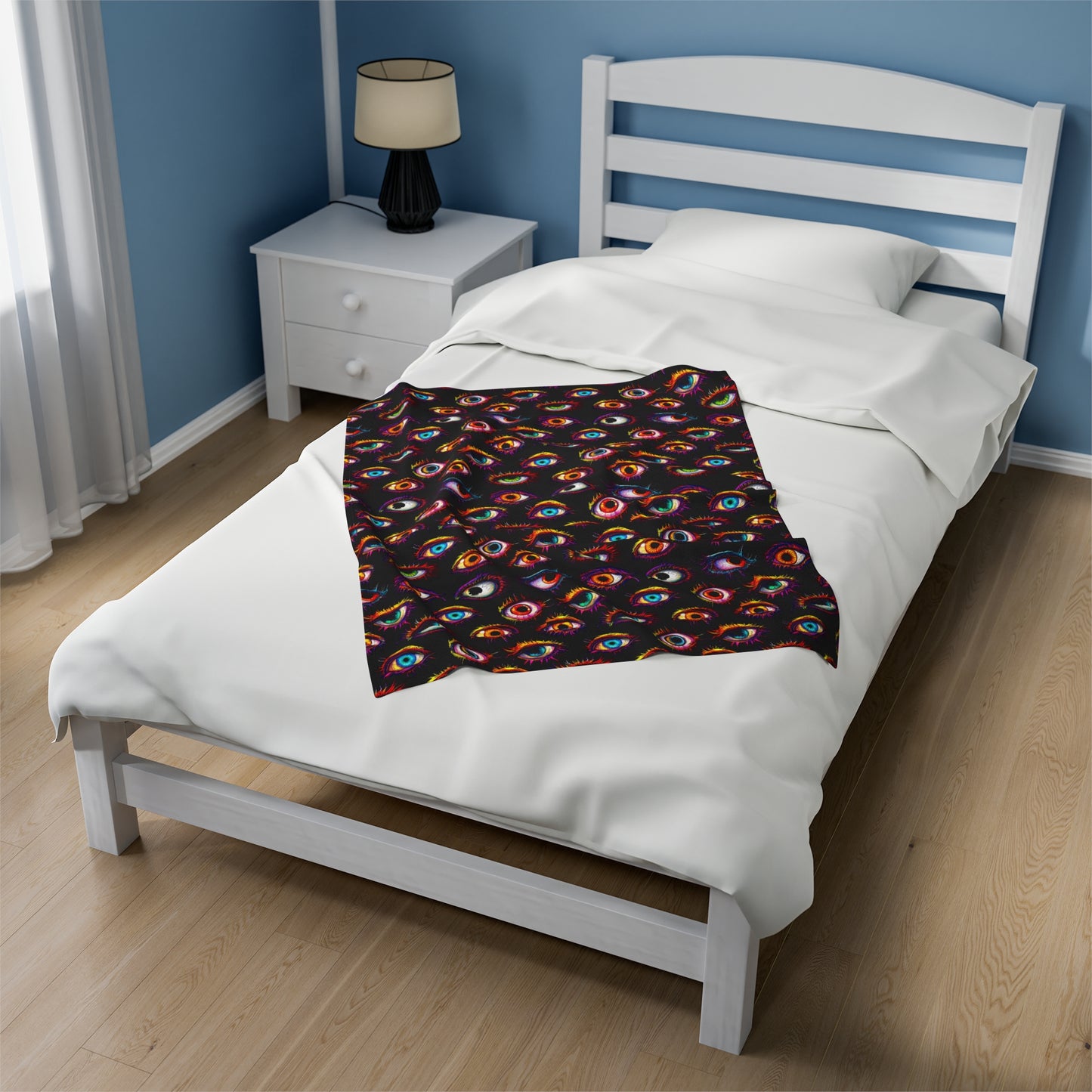 Colorful Eyeball Pattern Velveteen Plush Blanket