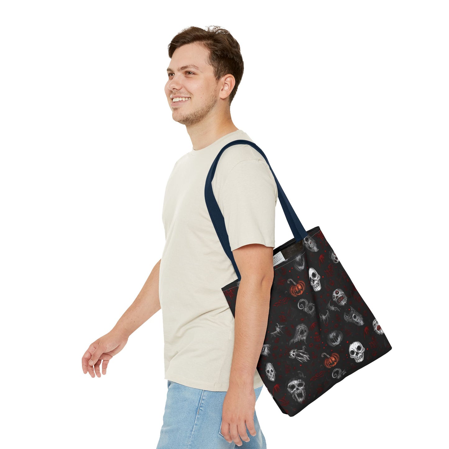 Scary Halloween Pattern Tote Bag (AOP)