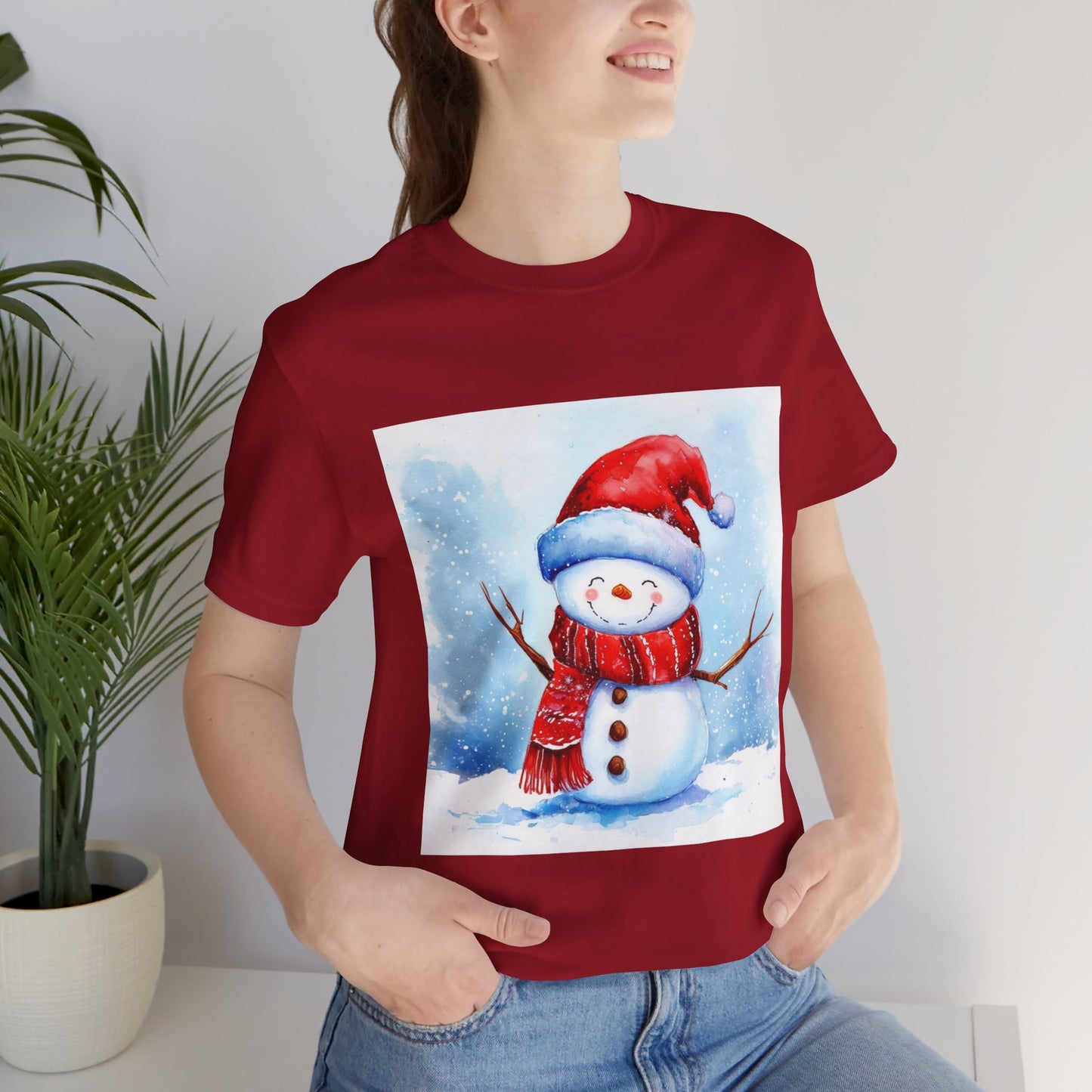 Cute Snowman Unisex Jersey Short Sleeve Tee