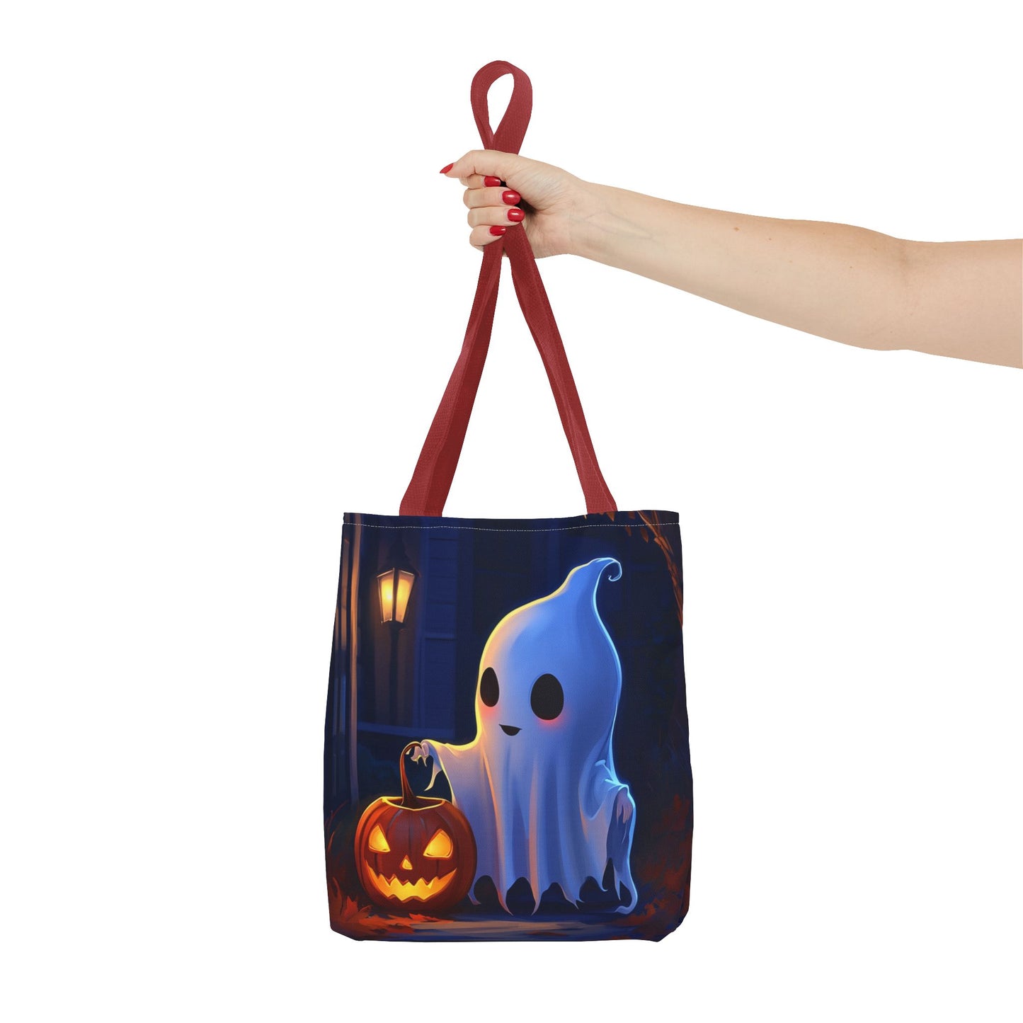 Cute Ghost Trick or Treating Tote Bag (AOP)