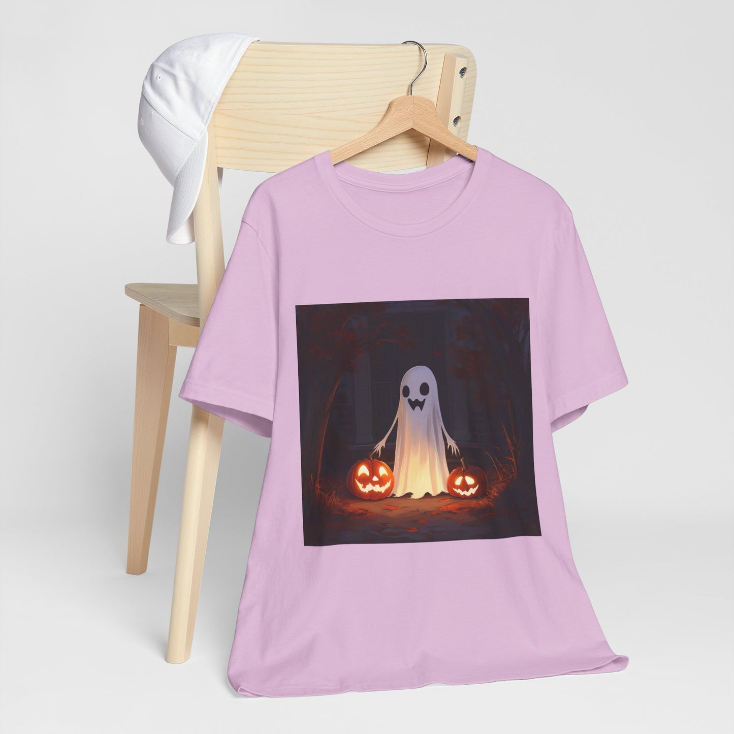 Cute Ghost and Pumpkins Unisex Jersey Short Sleeve Tee