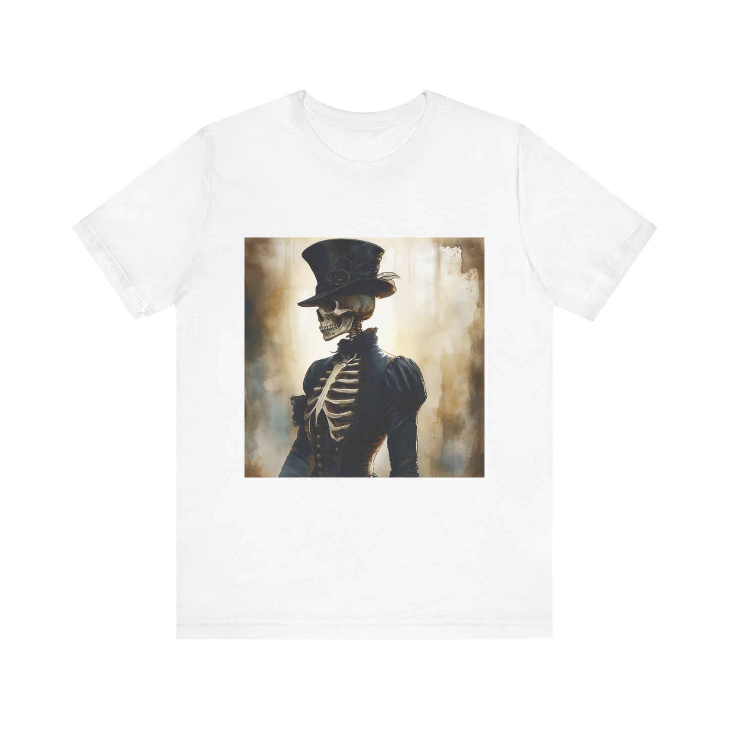 Top Hat Victorian Skeleton Unisex Jersey Short Sleeve Tee