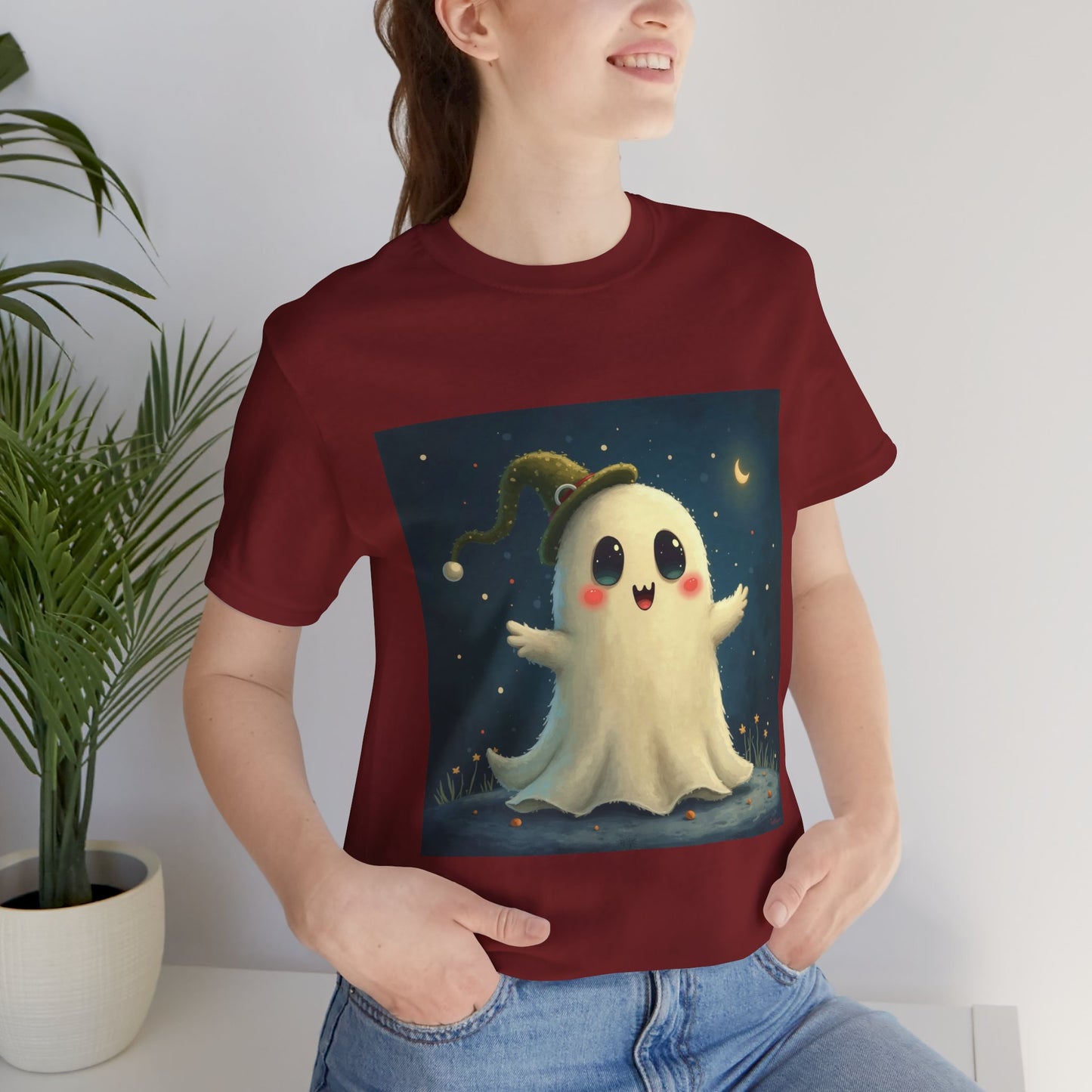 Cute Spooky Winter Ghost Unisex Jersey Tee