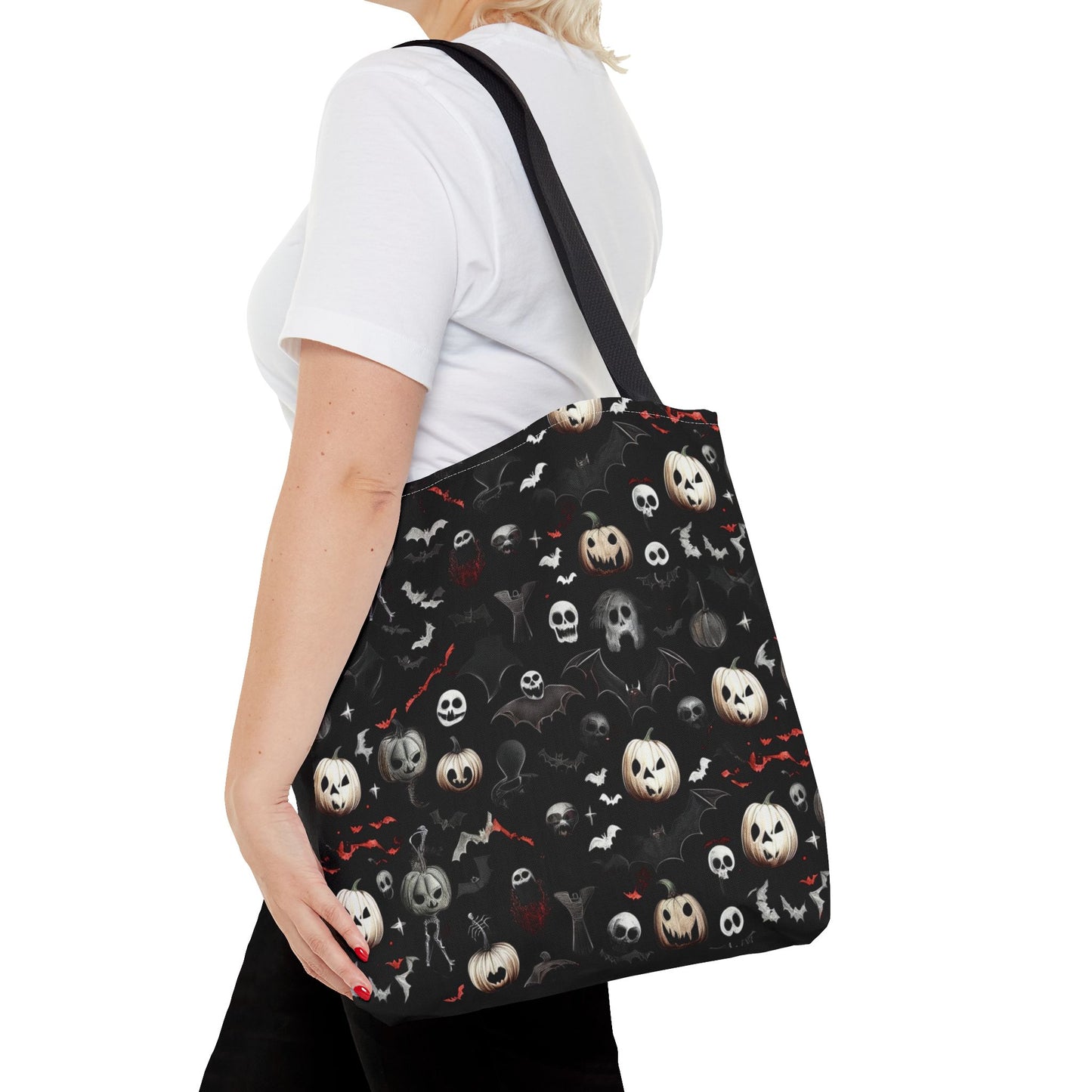 Creepy Halloween Pattern Tote Bag (AOP)