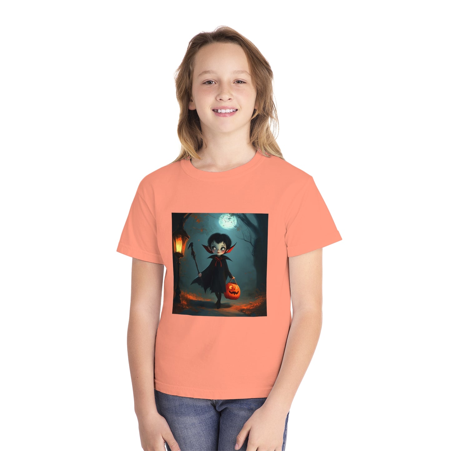 Cute Trick or Treating Vampire Youth Midweight Tee