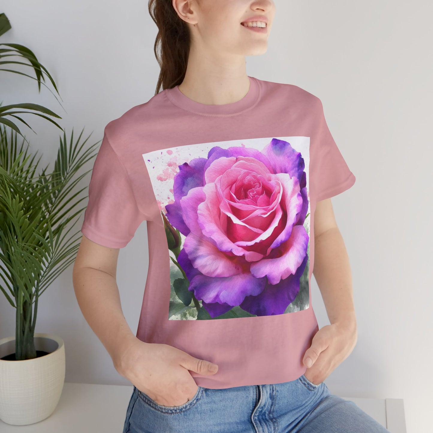Rose Garden Unisex Jersey Tee - Vibrant Rose Design
