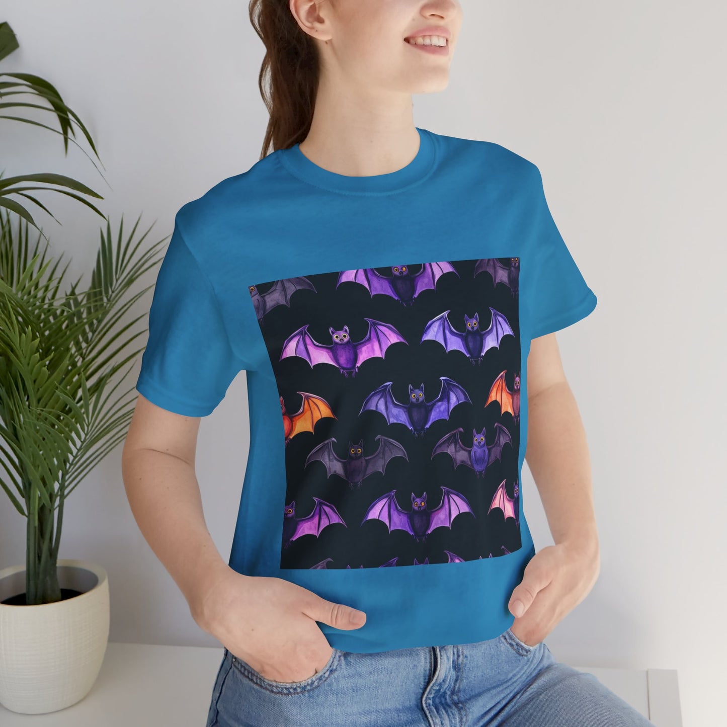 Cute Bat Pattern Unisex Jersey Short Sleeve Tee