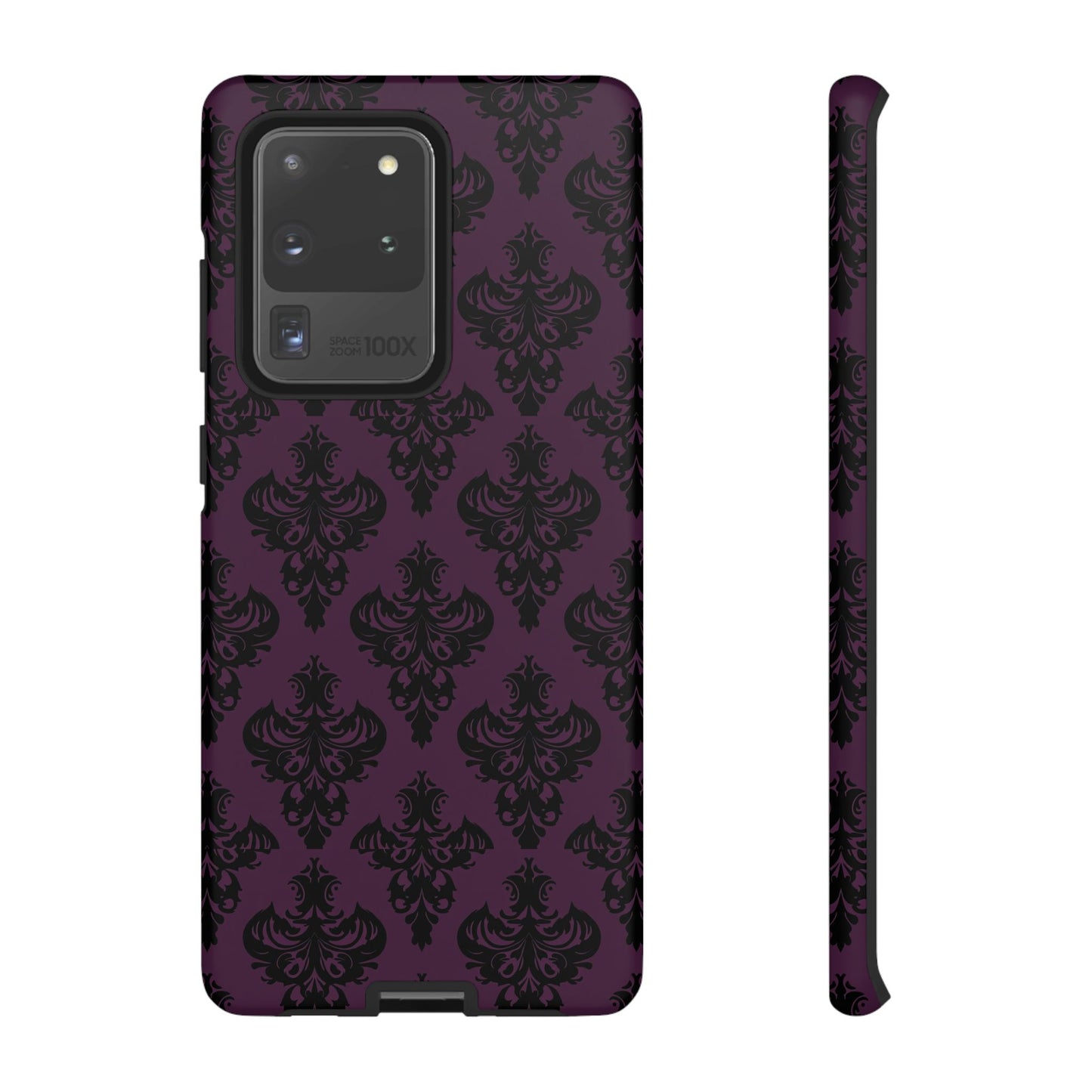 Purple and Black Victorian Damask Pattern Tough Cases