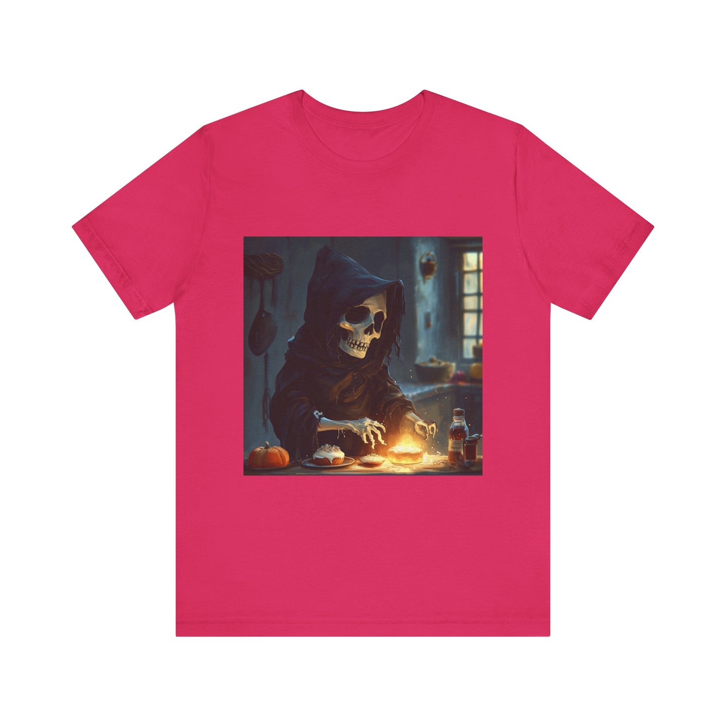 Grim Reaper Baking Sweet Rolls Unisex Jersey Short Sleeve Tee