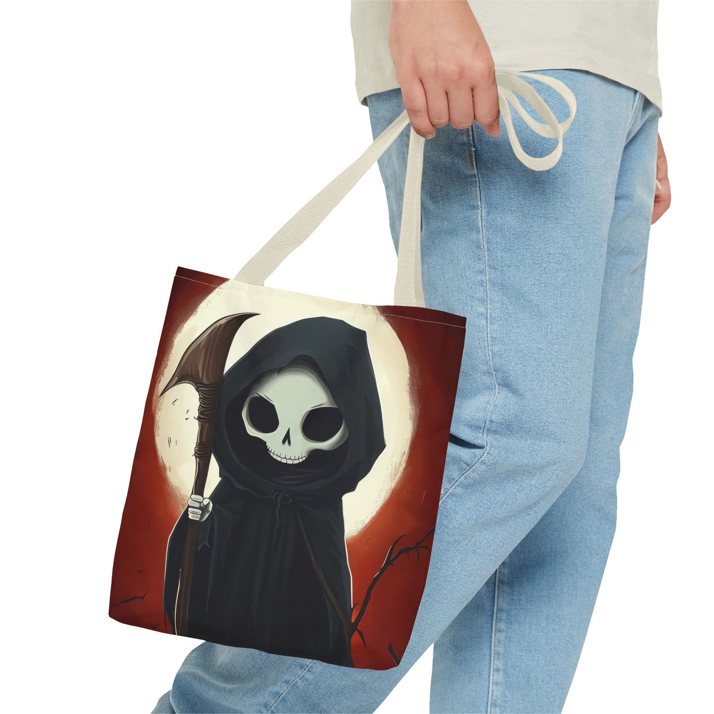 Cute Grim Reaper Tote Bag (AOP)