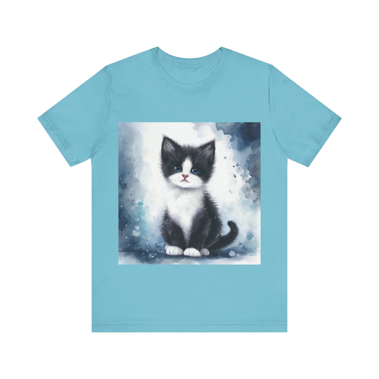 Watercolor Tuxedo Kitten Unisex Jersey Short Sleeve Tee