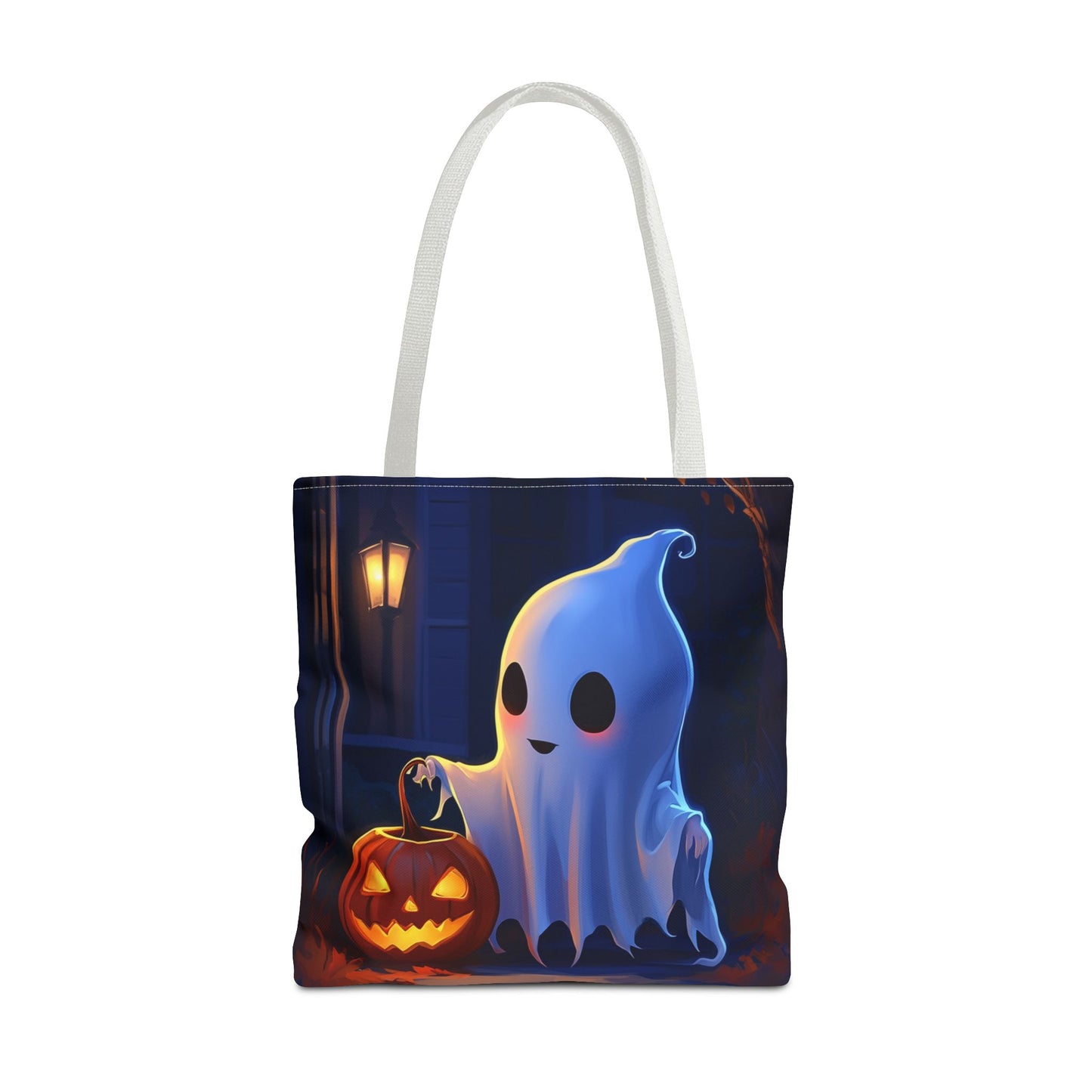 Cute Ghost Trick or Treating Tote Bag (AOP)