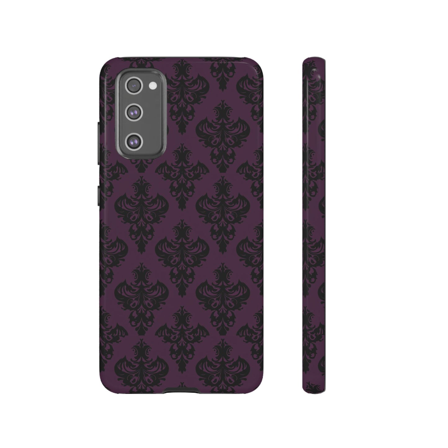 Purple and Black Victorian Damask Pattern Tough Cases