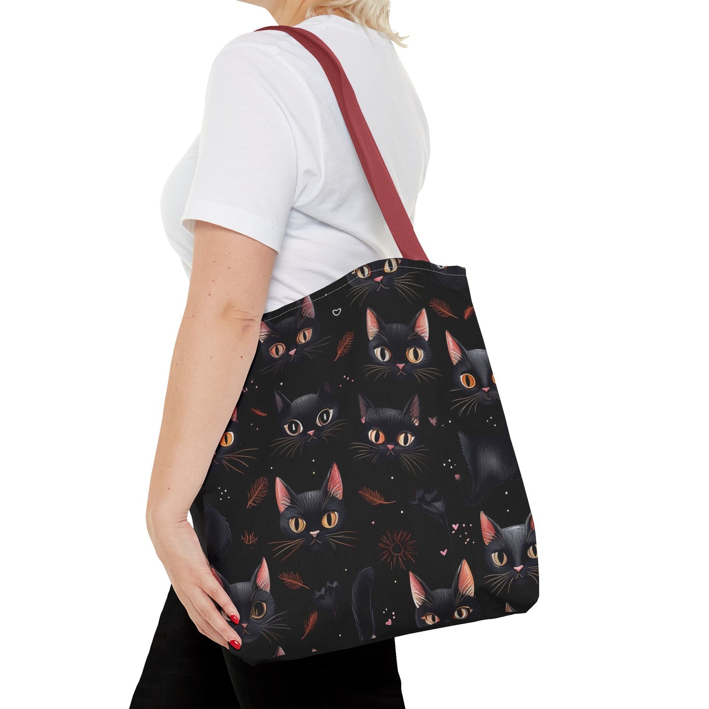 Cute Black Cat Pattern Tote Bag (AOP)