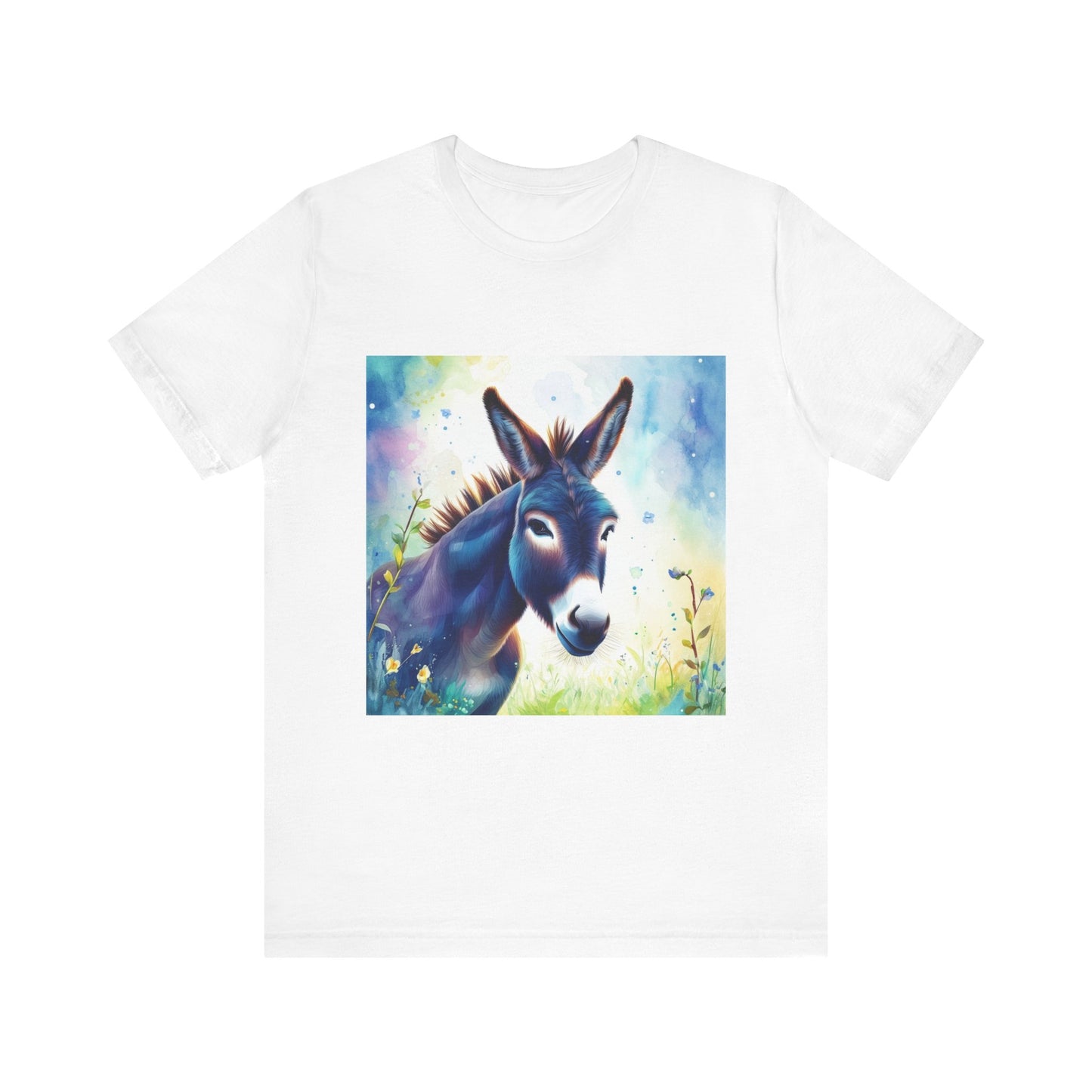 Cute Colorful Donkey Unisex Jersey Short Sleeve Tee