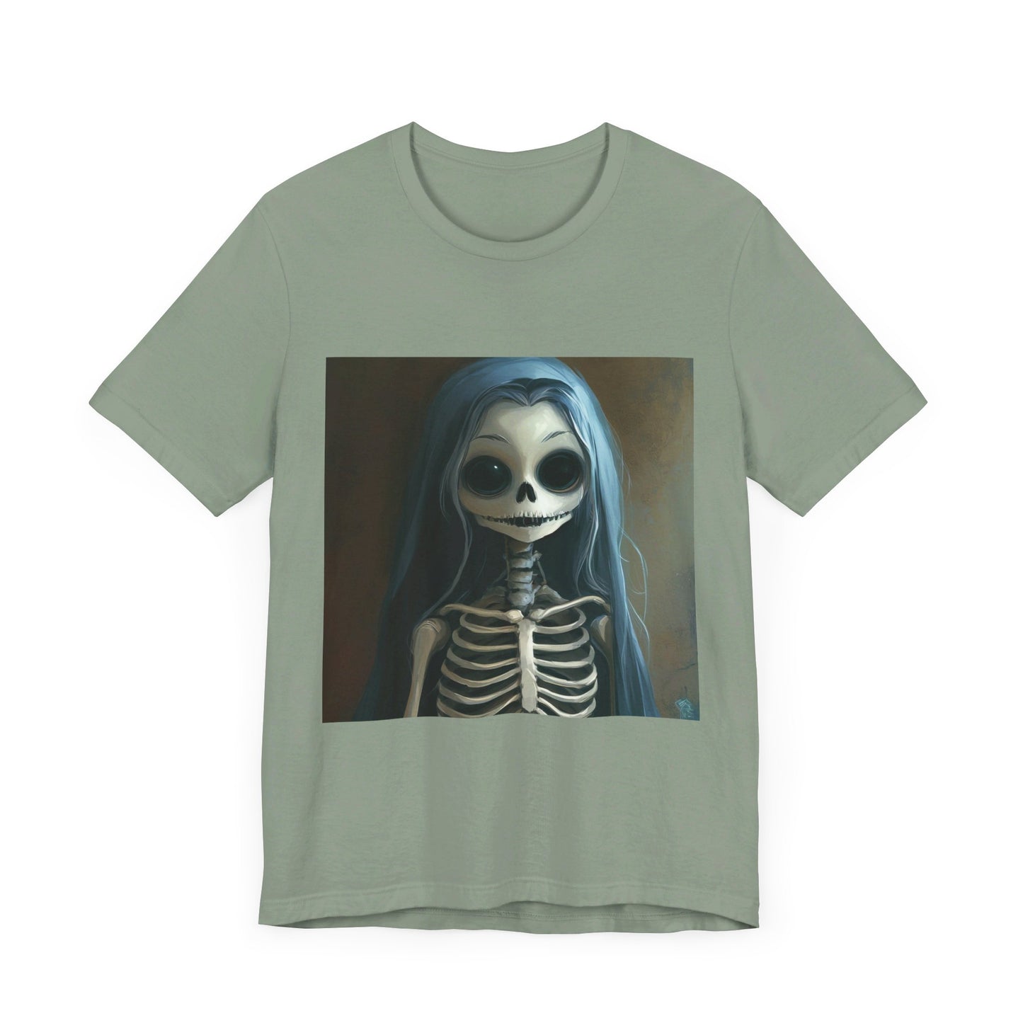 Blue Hair Skeleton Unisex Jersey Short Sleeve Tee