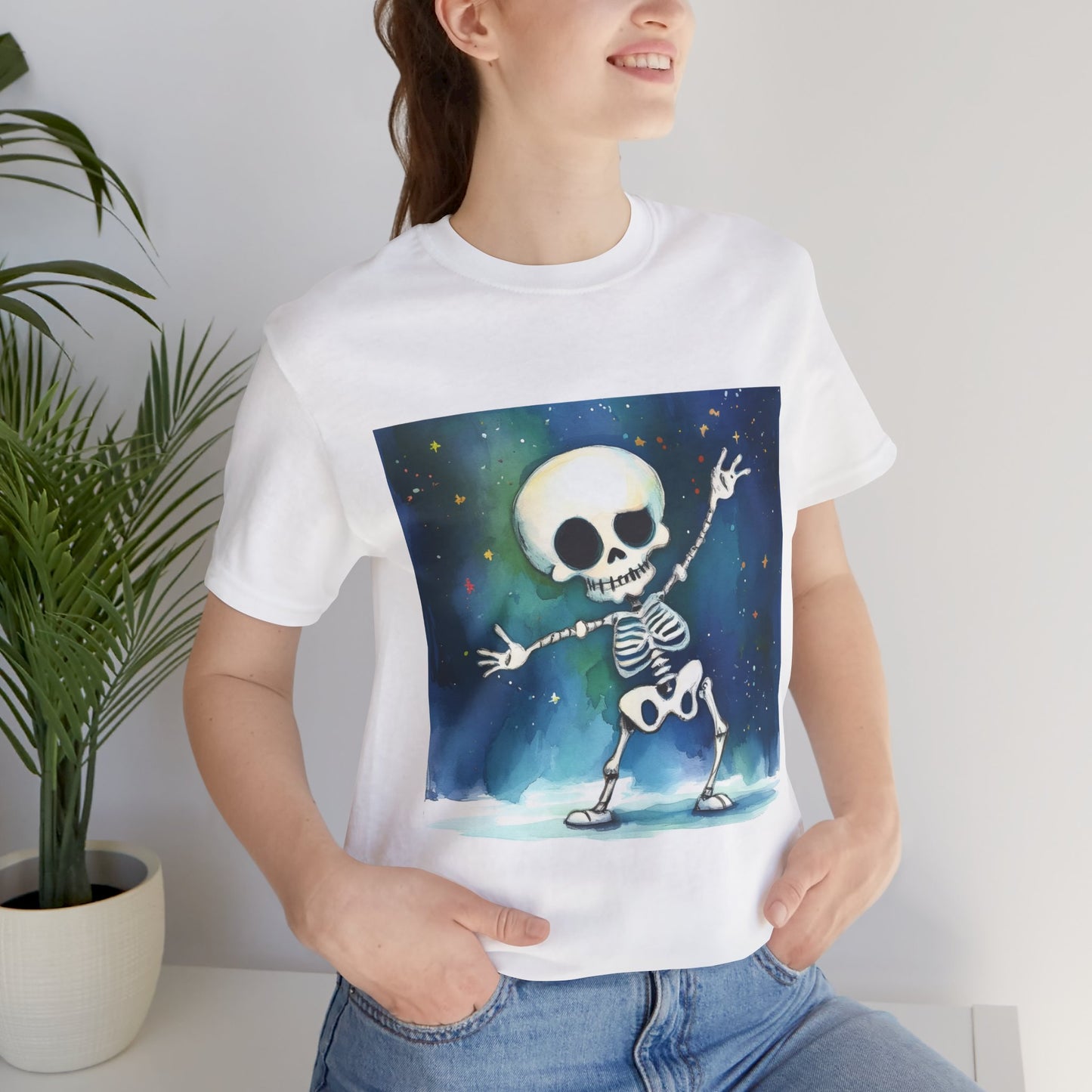 Cute Dancing Skeleton Unisex Jersey Short Sleeve Tee