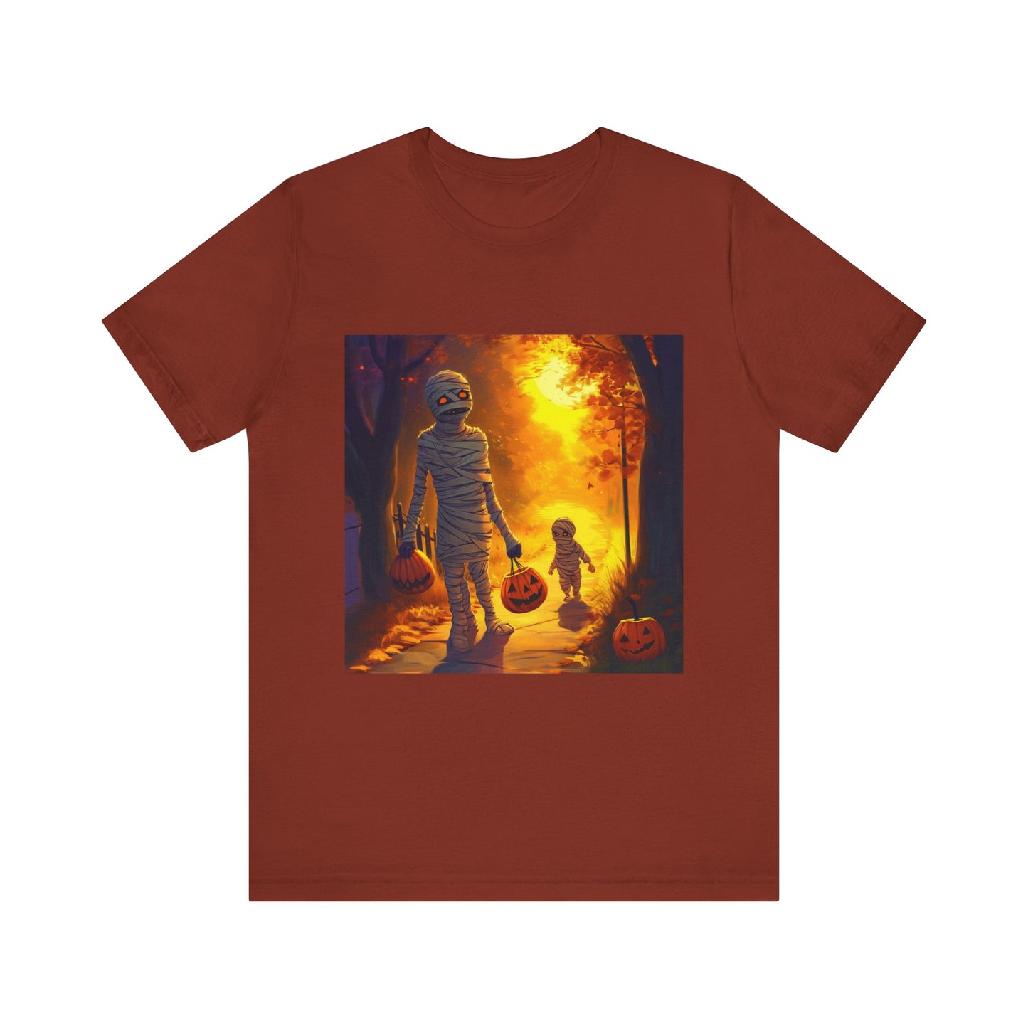 Trick or treating mummies Unisex Jersey Short Sleeve Tee