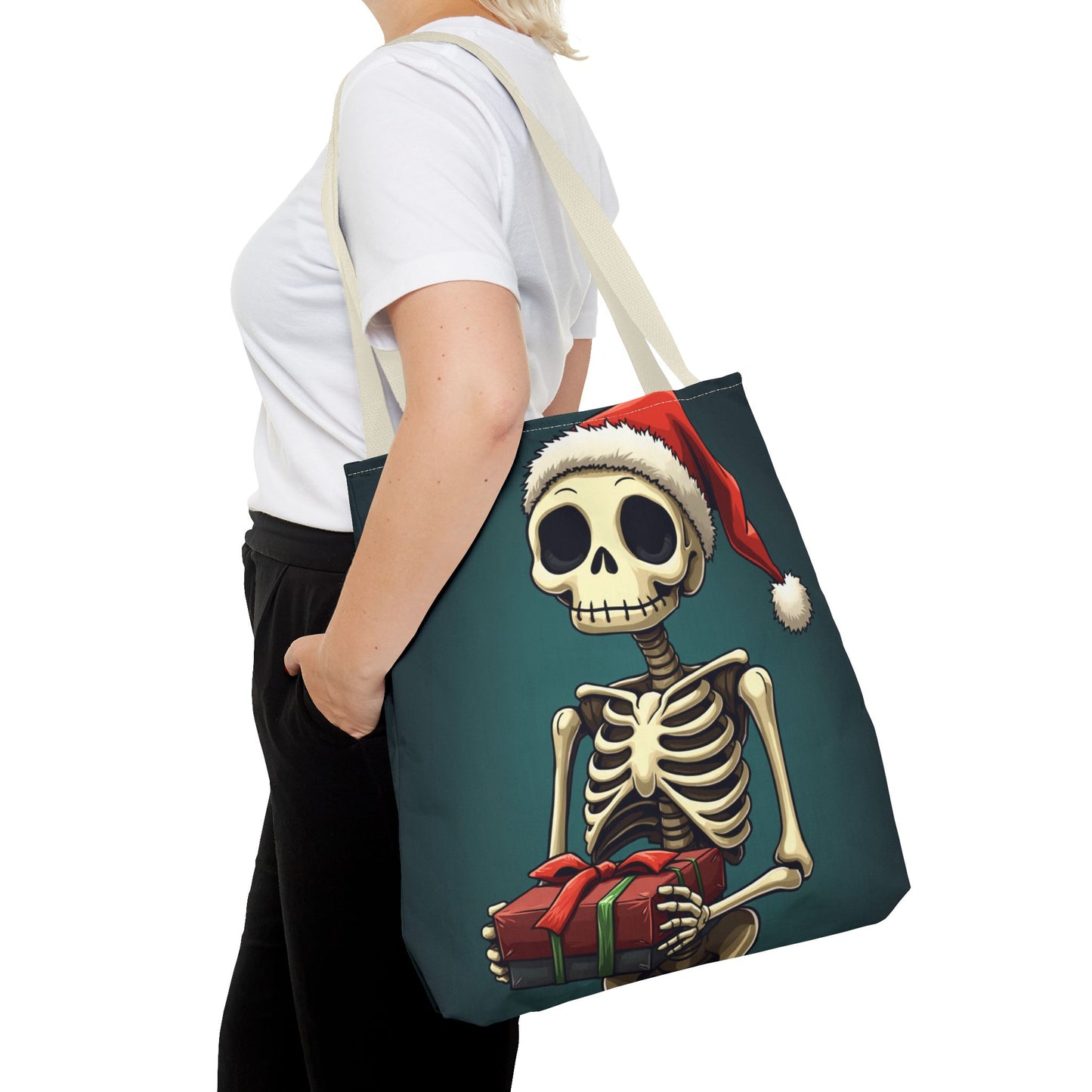 Cute Cartoon Holiday Skeleton Tote Bag (AOP)