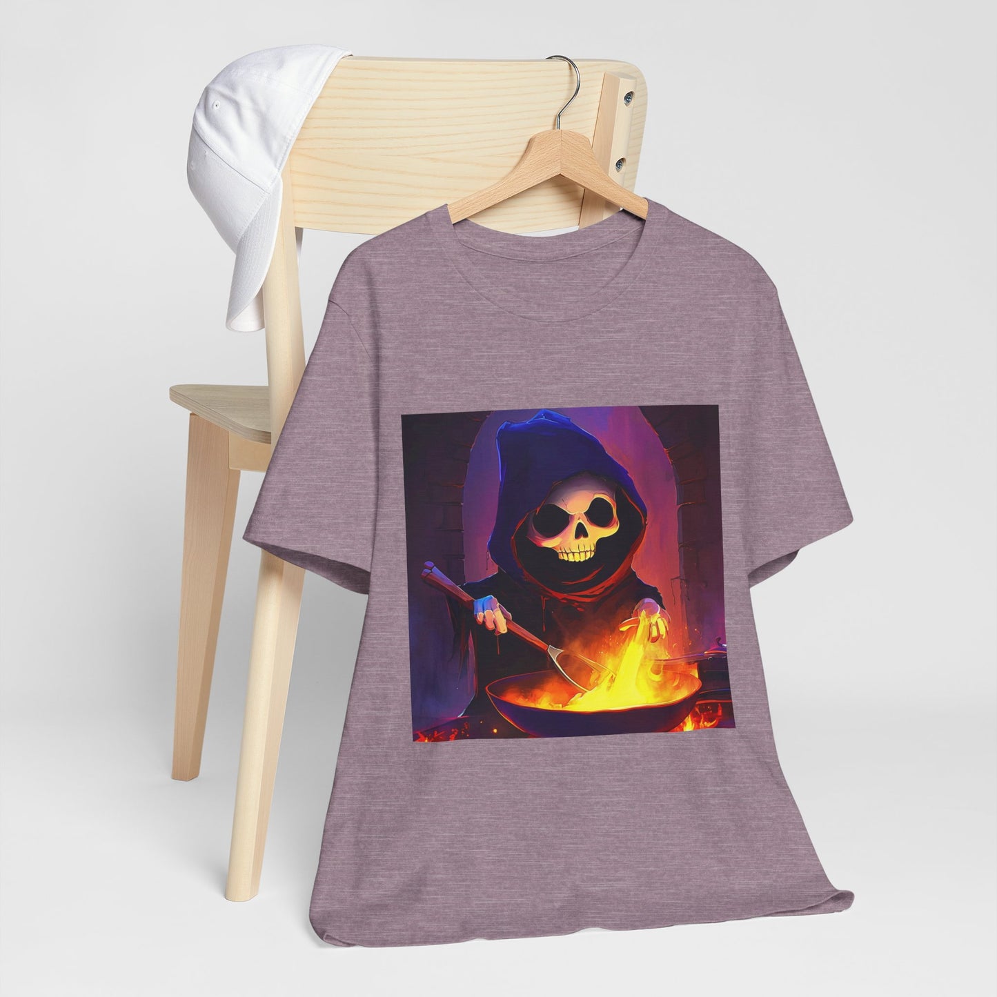 Happy Grim Reaper Cooking Unisex Jersey Short Sleeve Tee