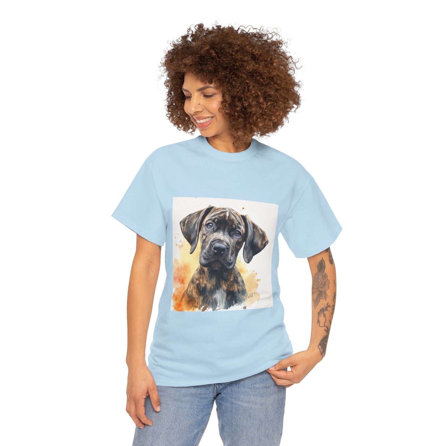 Brindle Great Dane Puppy Unisex Heavy Cotton Tee