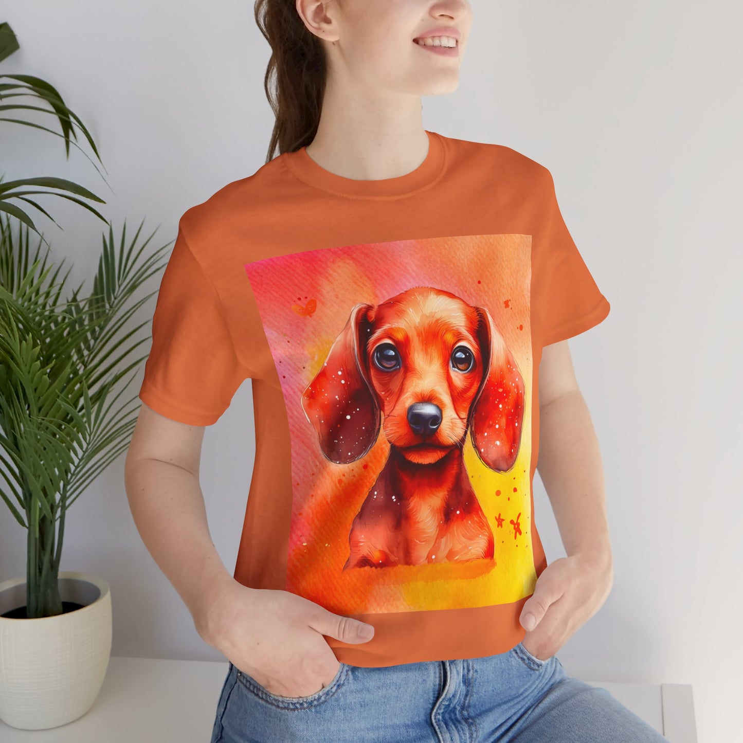 Red Dachshund Unisex Jersey Short Sleeve Tee